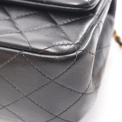 マトラッセ チェーンショルダーバッグ ラムスキン ブラック ゴールド金具 シャネル バッグ CHANEL