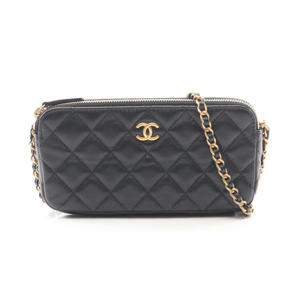 マトラッセ チェーンウォレット ラムスキン ブラック ゴールド金具 シャネル バッグ CHANEL