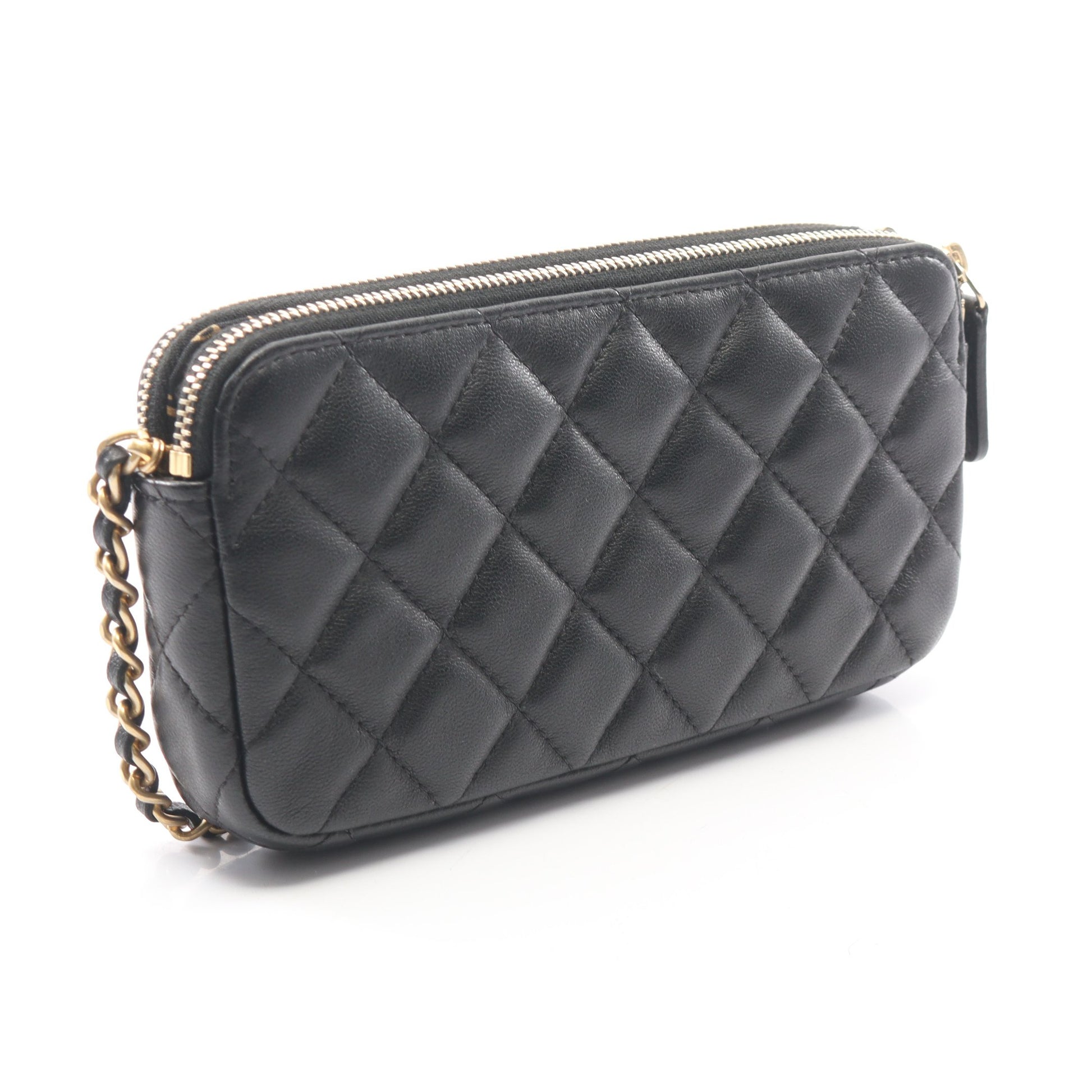 マトラッセ チェーンウォレット ラムスキン ブラック ゴールド金具 シャネル バッグ CHANEL