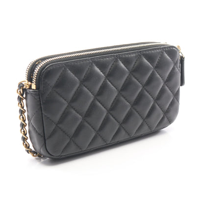 マトラッセ チェーンウォレット ラムスキン ブラック ゴールド金具 シャネル バッグ CHANEL