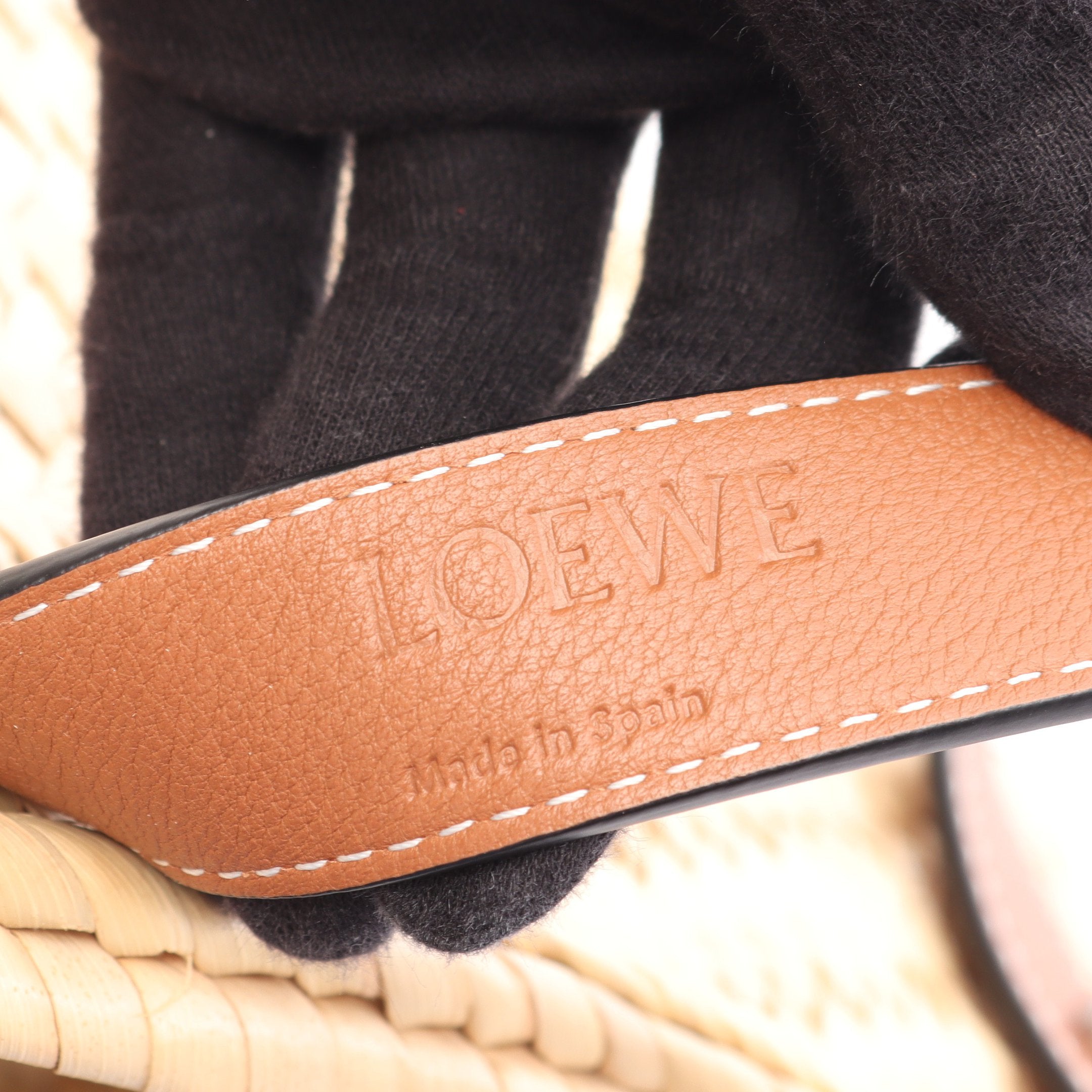極美品　ロエベ　ラフィア　フリル　トートバッグ　バスケット　レザー　ブラウン LOEWE（ロエベ） STANDARD A5 TOTE BAG ショルダーバッグ ラフィア