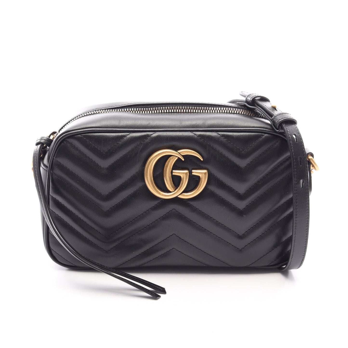 GGマーモント チェーンショルダーバッグ レザー ブラック グッチ バッグ GUCCI