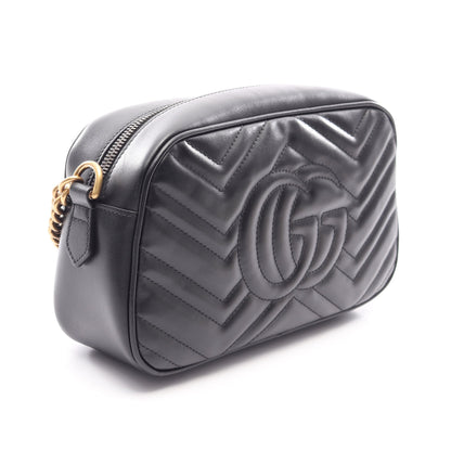 GGマーモント チェーンショルダーバッグ レザー ブラック グッチ バッグ GUCCI