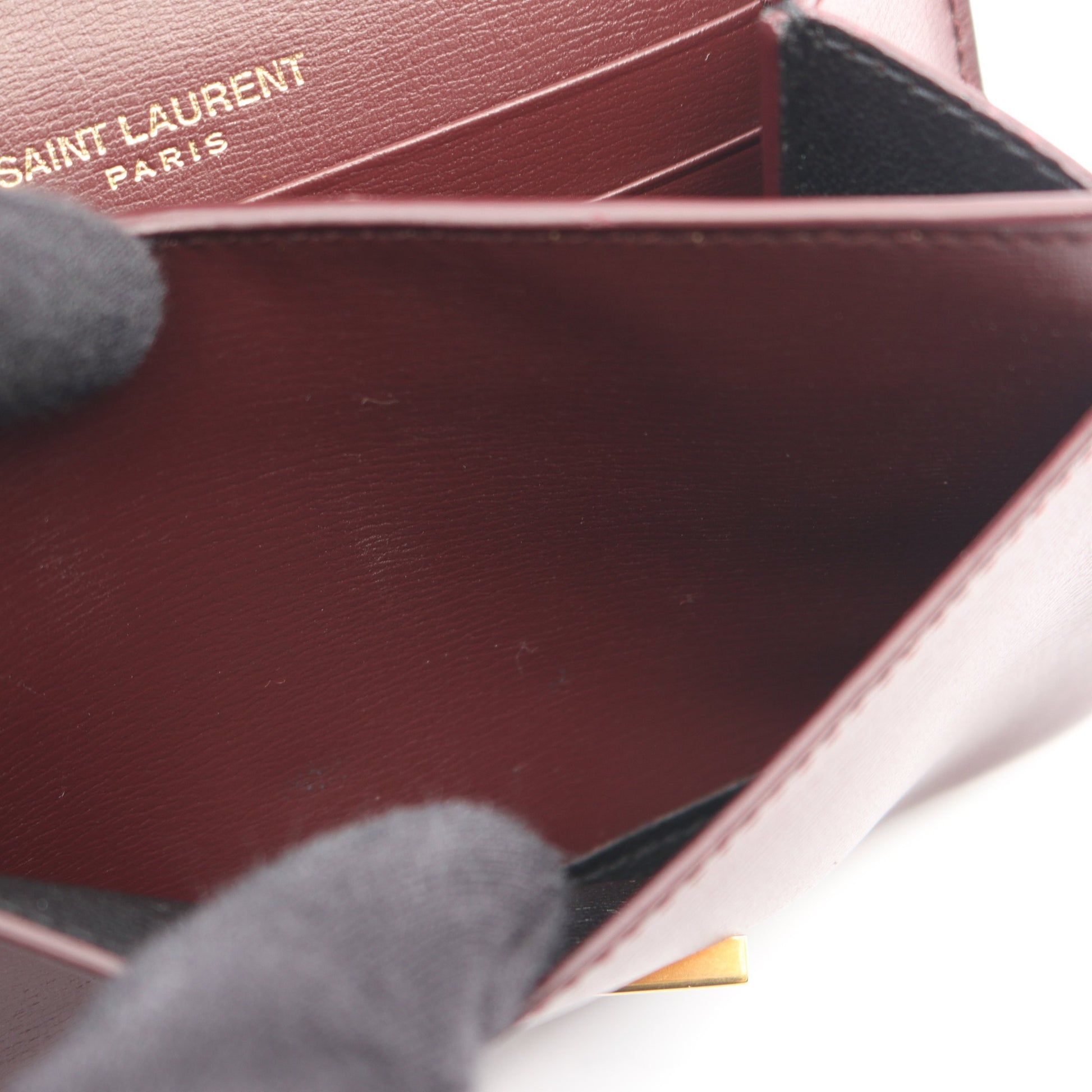 カードケース レザー ボルドー サンローランパリ 財布・小物 SAINT LAURENT PARIS