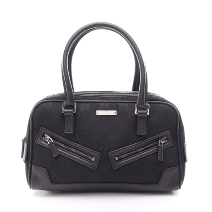 GGキャンバス ミニ ハンドバッグ キャンバス レザー ブラック グッチ バッグ GUCCI