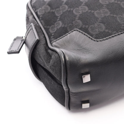 GGキャンバス ミニ ハンドバッグ キャンバス レザー ブラック グッチ バッグ GUCCI