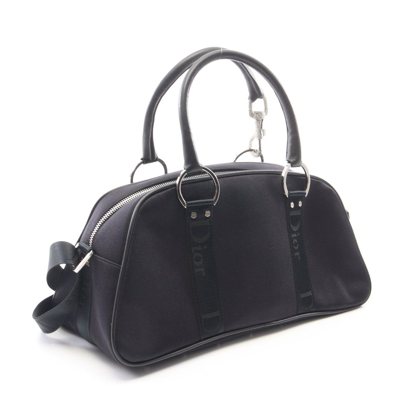 ハードコア ボーリングバッグ 2WAY ハンドバッグ ナイロンキャンバス レザー ブラック クリスチャンディオール バッグ Christian Dior