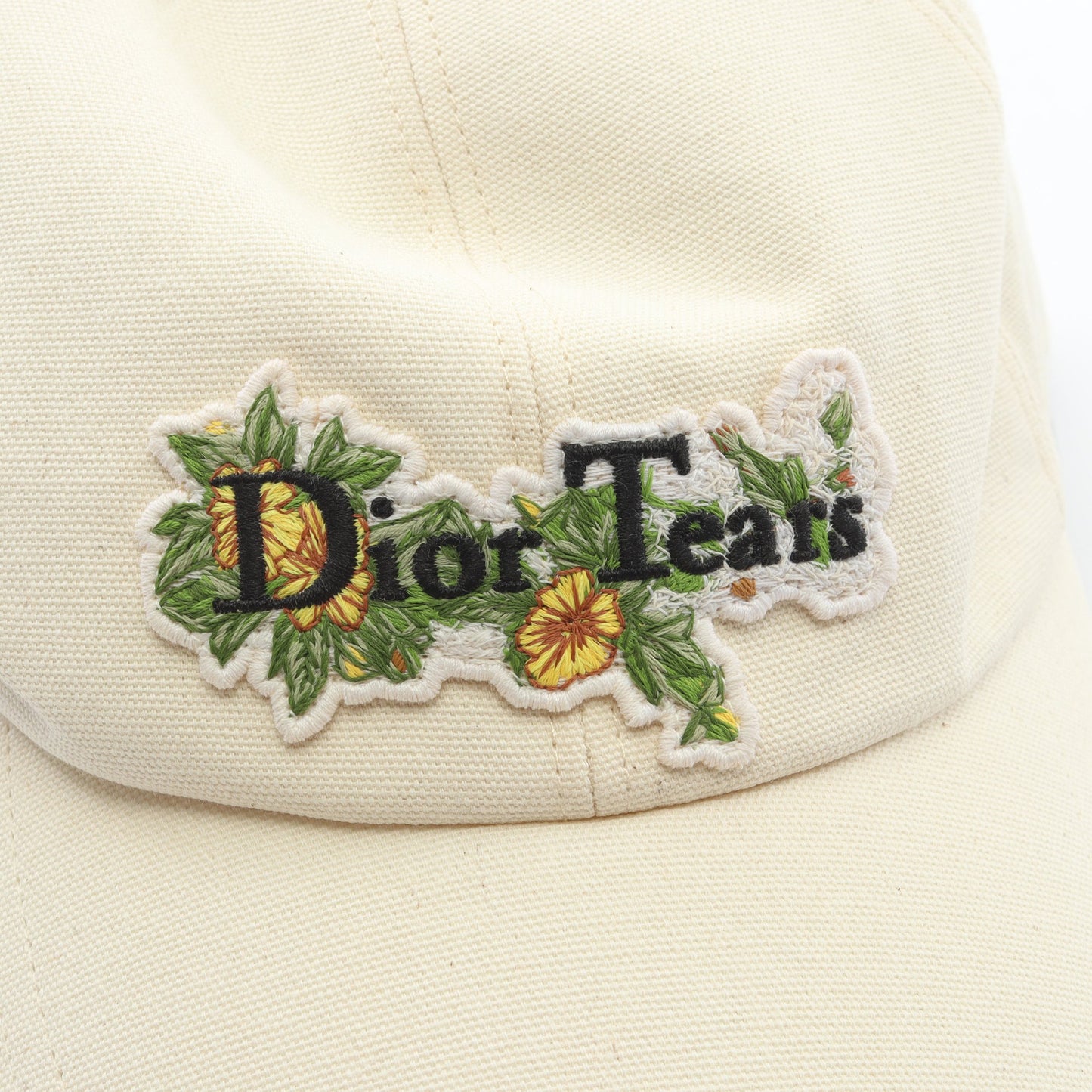 DENIM TEARS ロゴ刺繍 キャップ コットン オフホワイト ディオール 財布・小物 DIOR
