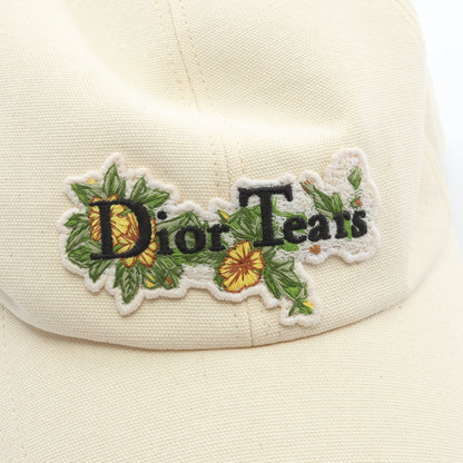 DENIM TEARS ロゴ刺繍 キャップ コットン オフホワイト ディオール 財布・小物 DIOR