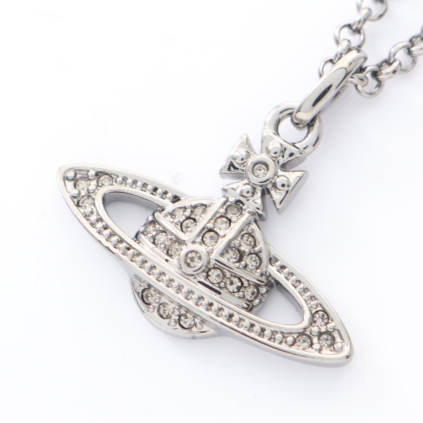 ミニ バス レリーフ オーブ ネックレス ラインストーン シルバー クリア ヴィヴィアンウエストウッド アクセサリー Vivienne Westwood