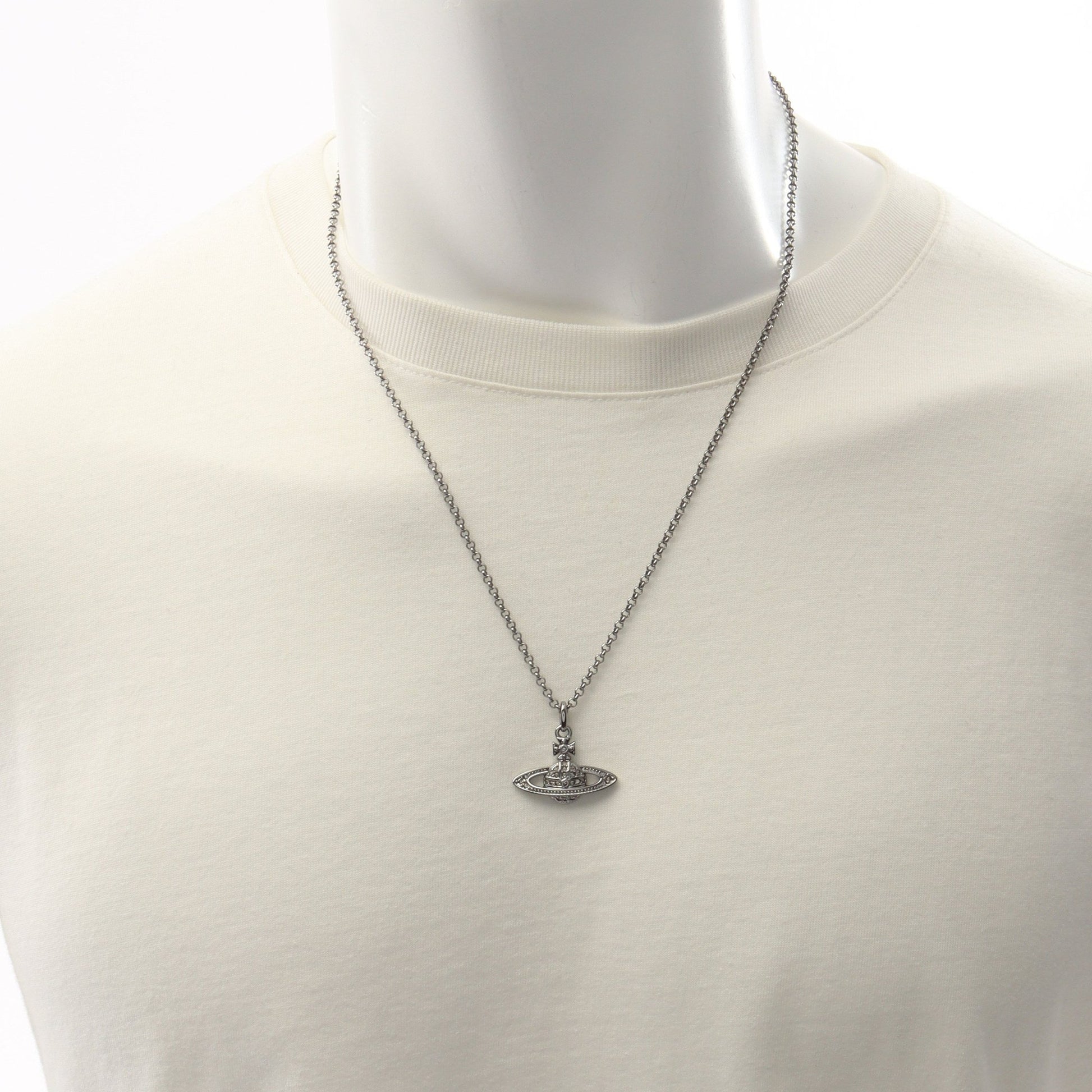 ミニ バス レリーフ オーブ ネックレス ラインストーン シルバー クリア ヴィヴィアンウエストウッド アクセサリー Vivienne Westwood