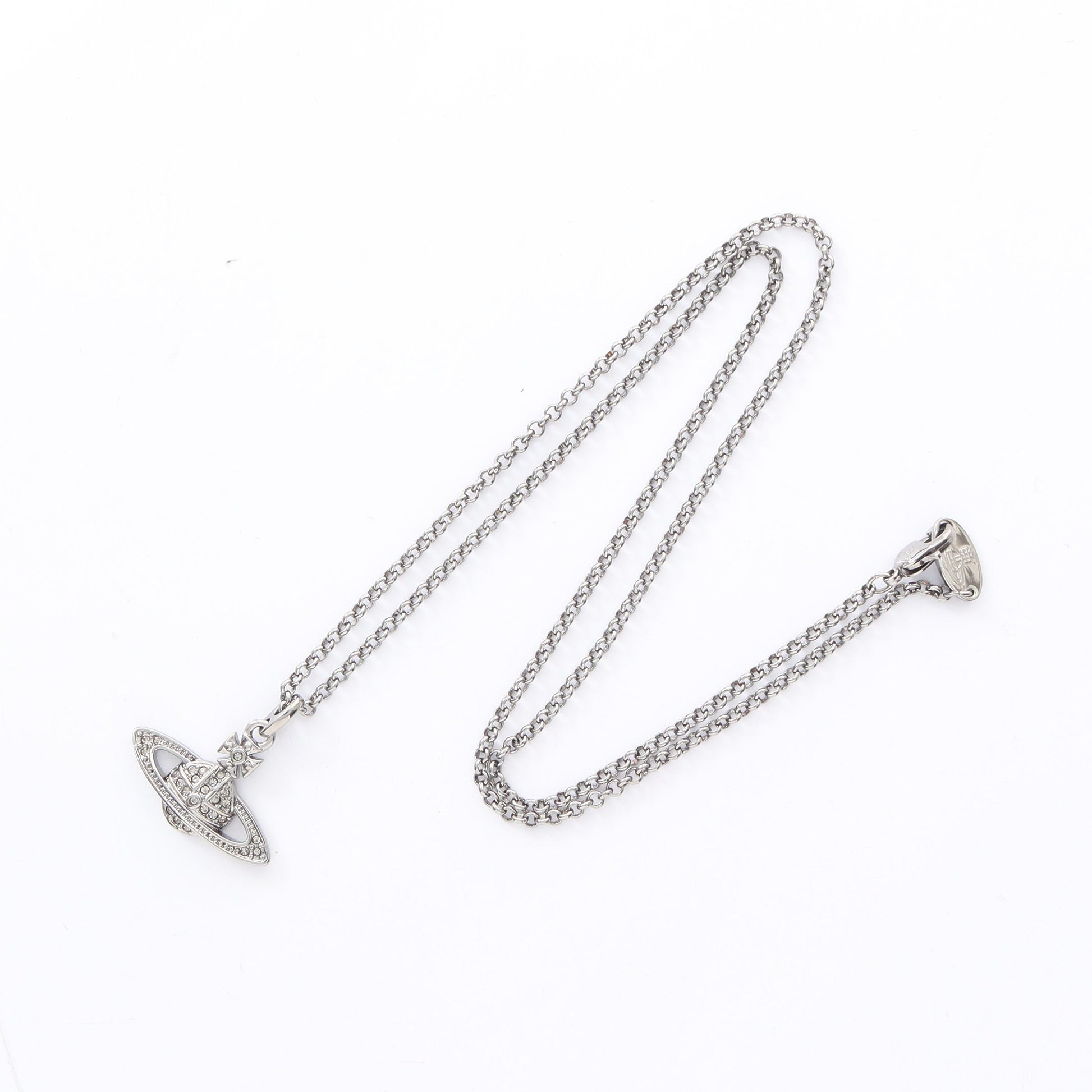 ミニ バス レリーフ オーブ ネックレス ラインストーン シルバー クリア ヴィヴィアンウエストウッド アクセサリー Vivienne Westwood