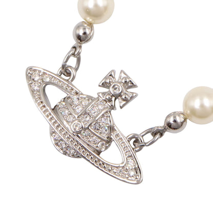 MINI BAS RELIEF PEARL ネックレス ラインストーン フェイクパール シルバー ホワイト ヴィヴィアンウエストウッド アクセサリー Vivienne Westwood