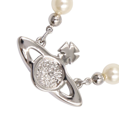 MINI BAS RELIEF PEARL ネックレス ラインストーン フェイクパール シルバー ホワイト ヴィヴィアンウエストウッド アクセサリー Vivienne Westwood