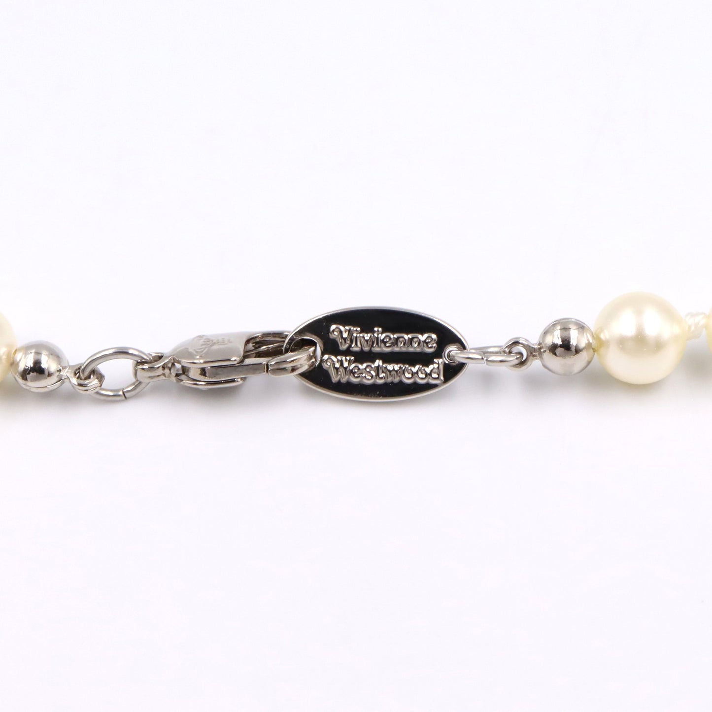 MINI BAS RELIEF PEARL ネックレス ラインストーン フェイクパール シルバー ホワイト ヴィヴィアンウエストウッド アクセサリー Vivienne Westwood