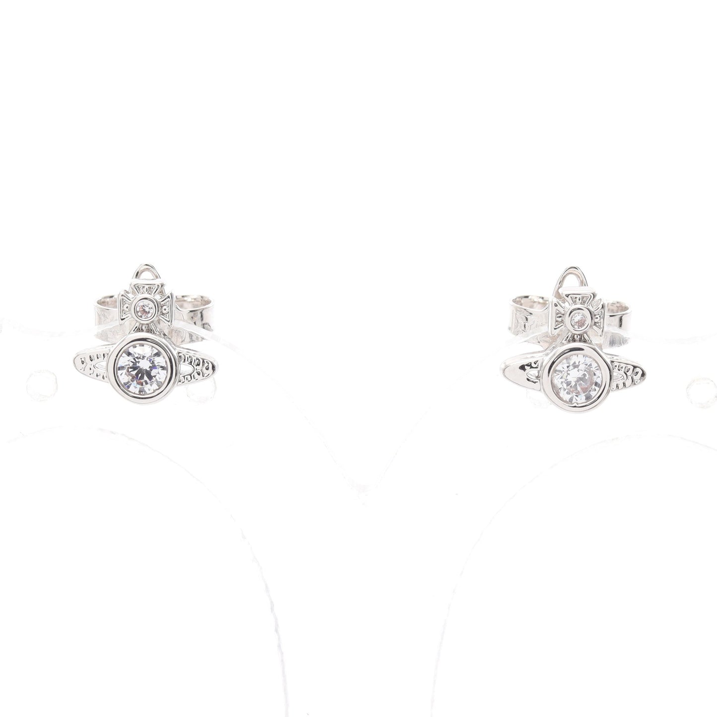 ロンドンオーブ スタッド ピアス ラインストーン シルバー クリア ヴィヴィアンウエストウッド アクセサリー Vivienne Westwood
