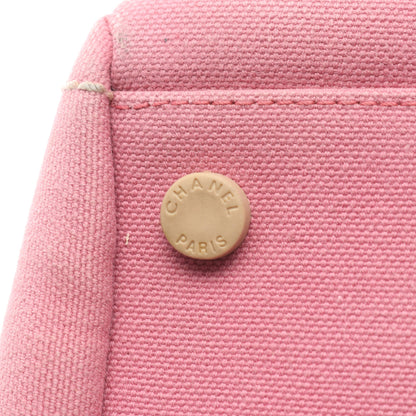 チョコバー NO.5 カメリア ハンドバッグ ミニボストンバッグ キャンバス レザー ピンク アイボリー シルバー金具 シャネル バッグ CHANEL