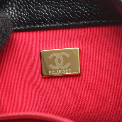 マトラッセ カメリア チェーンショルダーバッグ キャビアスキン ブラック ゴールド金具 シャネル バッグ CHANEL