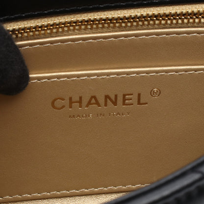 トップハンドル マトラッセ 2WAY チェーンショルダーバッグ ラムスキン ブラック ゴールド金具 シャネル バッグ CHANEL