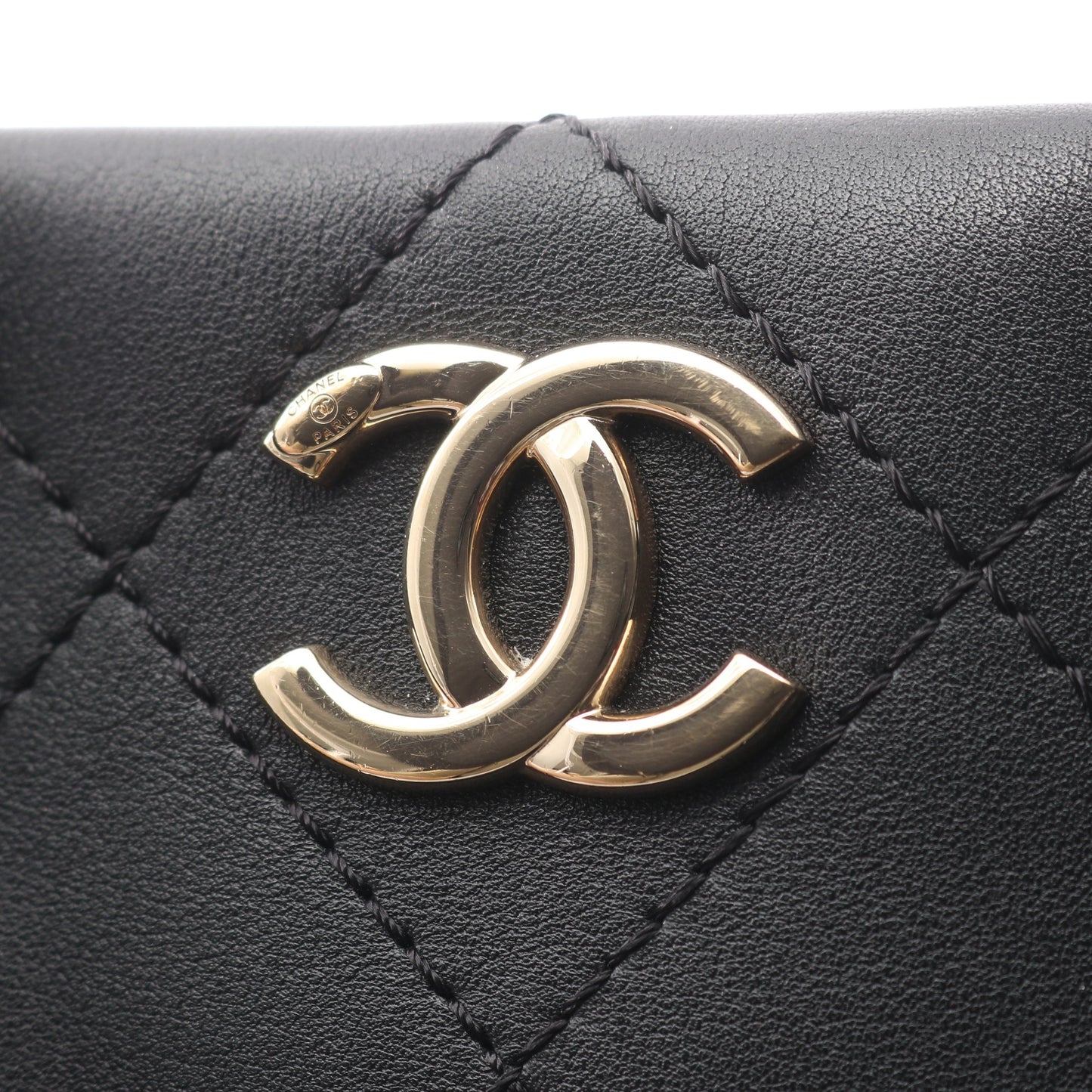 マトラッセ 2WAY ハンドバッグ レザー ブラック ゴールド金具 シャネル バッグ CHANEL