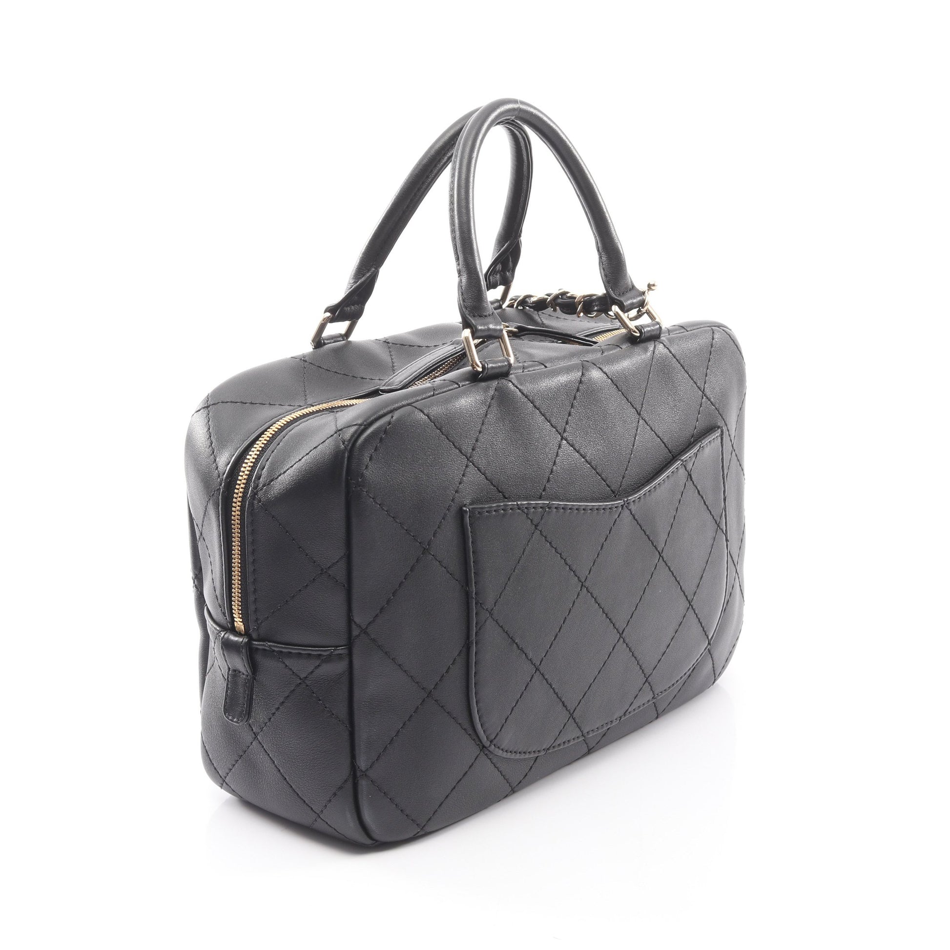マトラッセ 2WAY ハンドバッグ レザー ブラック ゴールド金具 シャネル バッグ CHANEL
