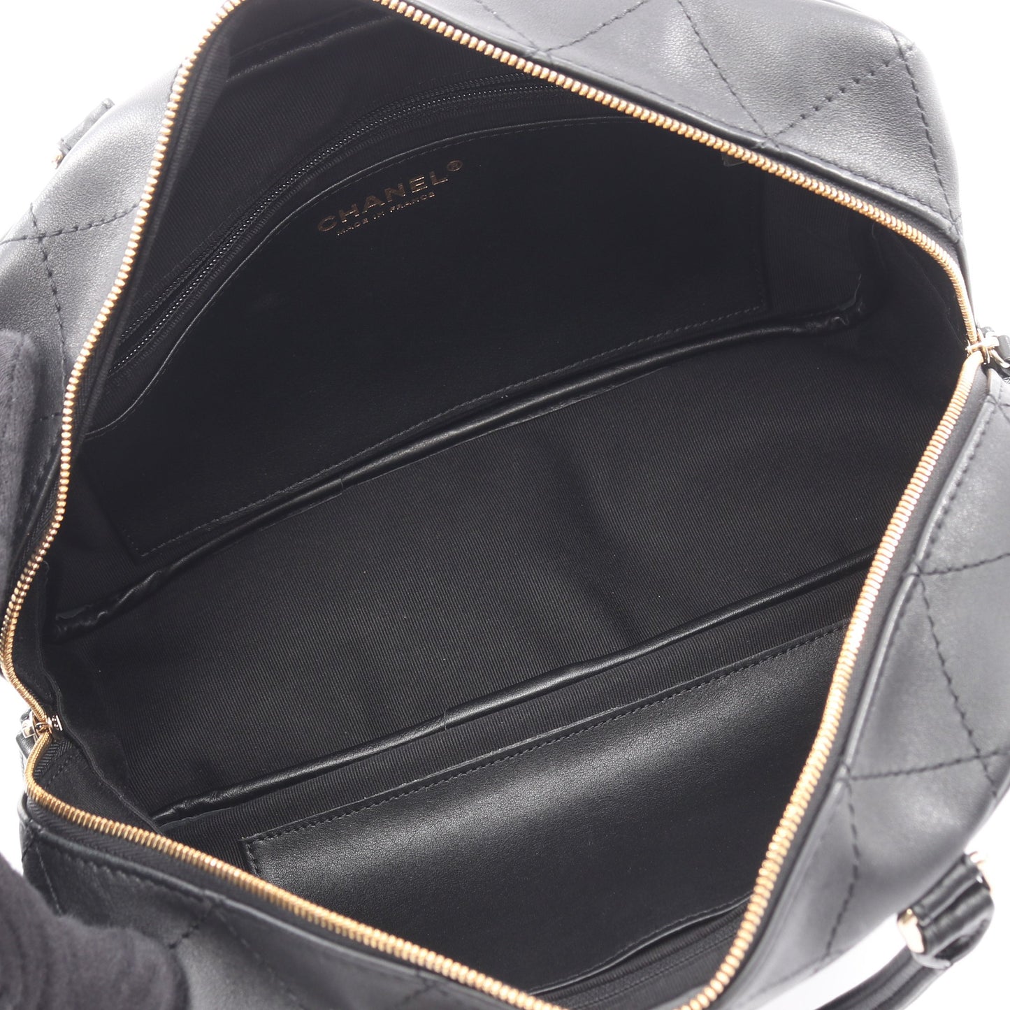 マトラッセ 2WAY ハンドバッグ レザー ブラック ゴールド金具 シャネル バッグ CHANEL