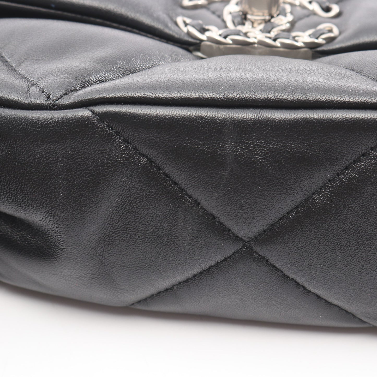 19 ディズヌフ マトラッセ コンビ金具 2WAY チェーンショルダーバッグ ラムスキン ブラック シャネル バッグ CHANEL