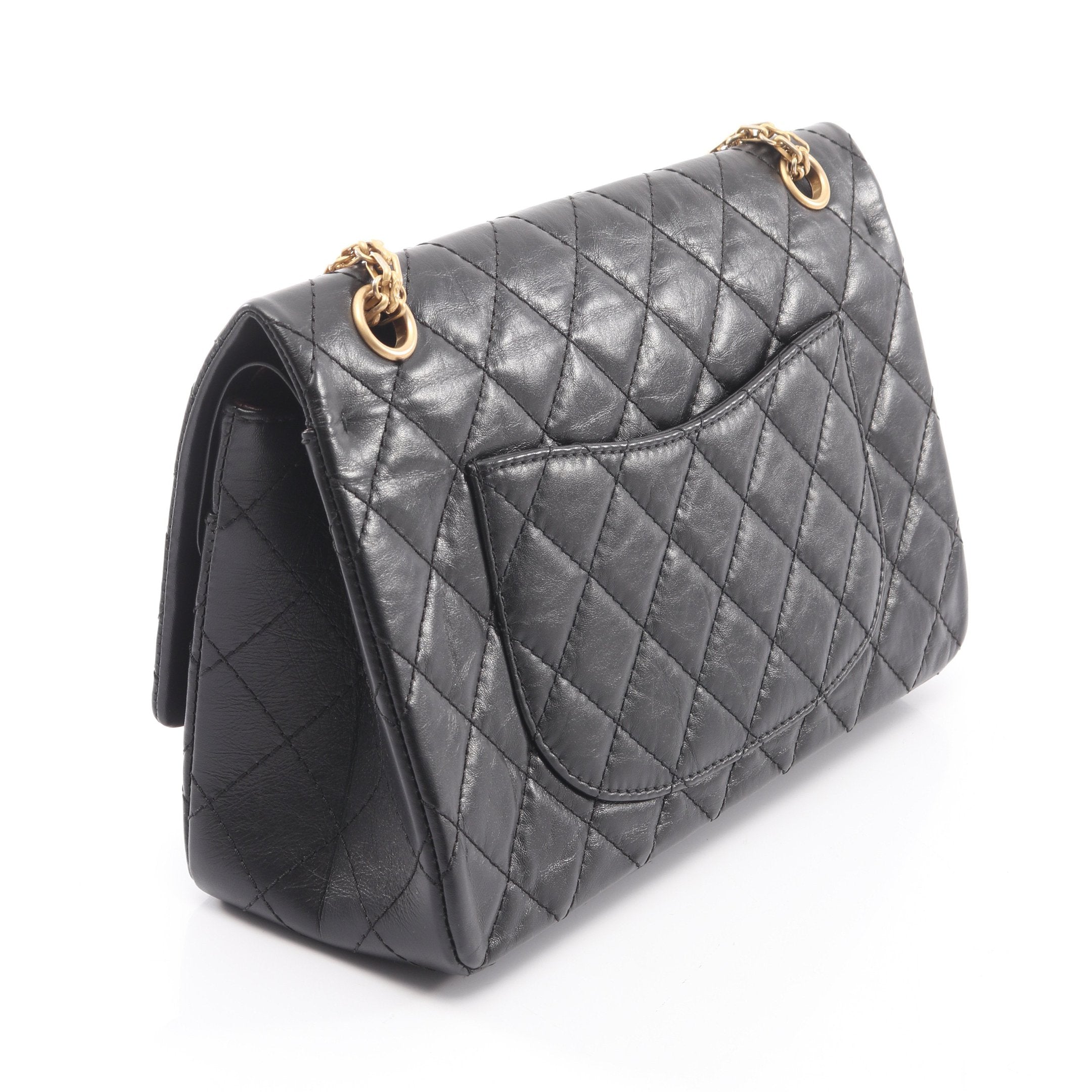 CHANEL シャネル　 2.55 チェーンショルダーバッグ 　マトラッセダ　ブルプラップ 　ヴィンテージカーフ 　黒（ゴールド金具）レディース バッグ　 レディース【中古】【送料無料】 CHANEL（シャネル） 2.55 マトラッセ チェーンショルダー ショルダー