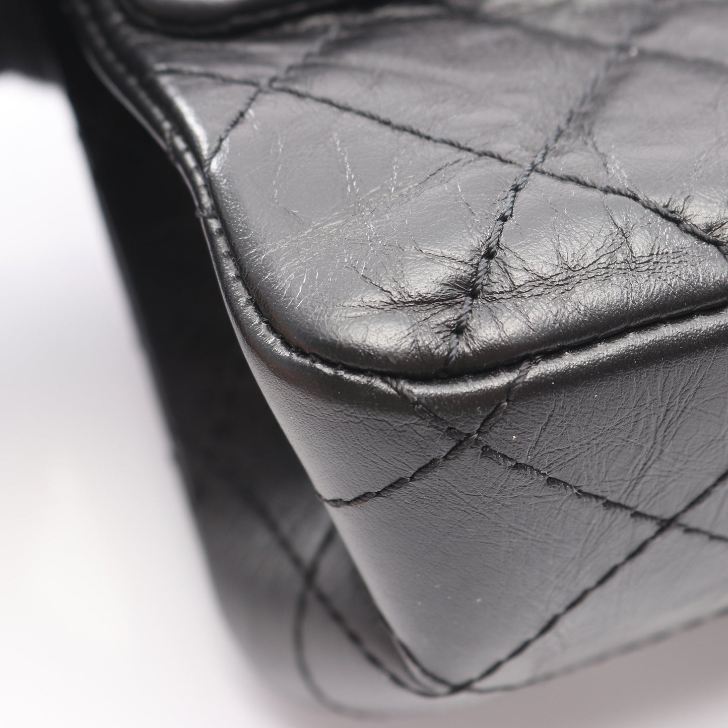 2.55 マトラッセ Wフラップ Wチェーンショルダーバッグ レザー ブラック ゴールド金具 シャネル バッグ CHANEL