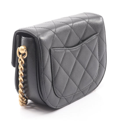 マトラッセ チェーンショルダーバッグ キャビアスキン ブラック ゴールド金具 シャネル バッグ CHANEL