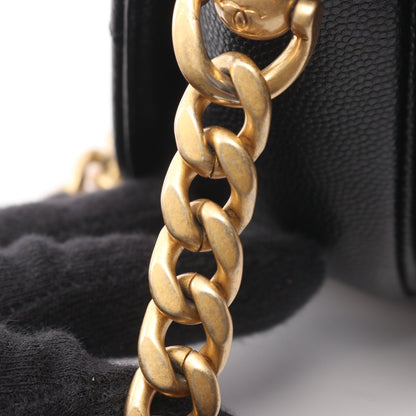 マトラッセ チェーンショルダーバッグ キャビアスキン ブラック ゴールド金具 シャネル バッグ CHANEL