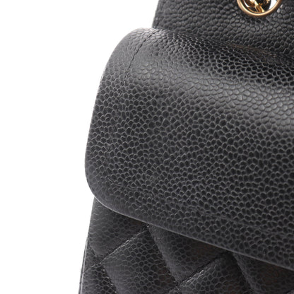 マトラッセ Wフラップ Wチェーンショルダーバッグ キャビアスキン ブラック ゴールド金具 シャネル バッグ CHANEL
