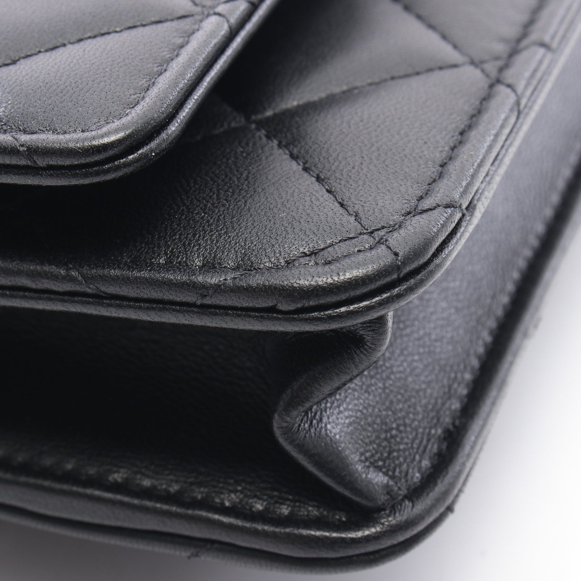 マトラッセ トップハンドル 2WAY チェーンウォレット ラムスキン ブラック シルバー金具 シャネル バッグ CHANEL
