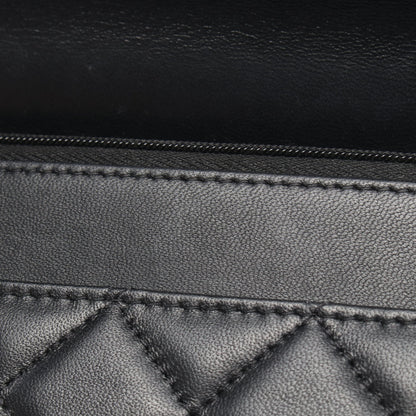 マトラッセ トップハンドル 2WAY チェーンウォレット ラムスキン ブラック シルバー金具 シャネル バッグ CHANEL