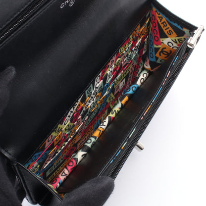 マトラッセ トップハンドル 2WAY チェーンウォレット ラムスキン ブラック シルバー金具 シャネル バッグ CHANEL