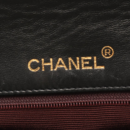 マトラッセ フルフラップ チェーンショルダーバッグ ラムスキン ブラック ゴールド金具 シャネル バッグ CHANEL