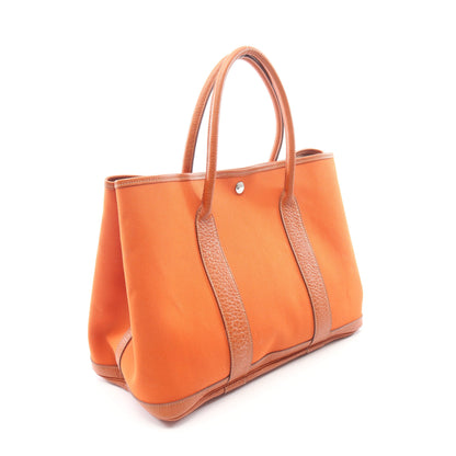 ガーデンパーティPM ポティロン ハンドバッグ トートバッグ トワルオフィシェ ブッフル オレンジブラウン シルバー金具 □I刻印 エルメス バッグ HERMES