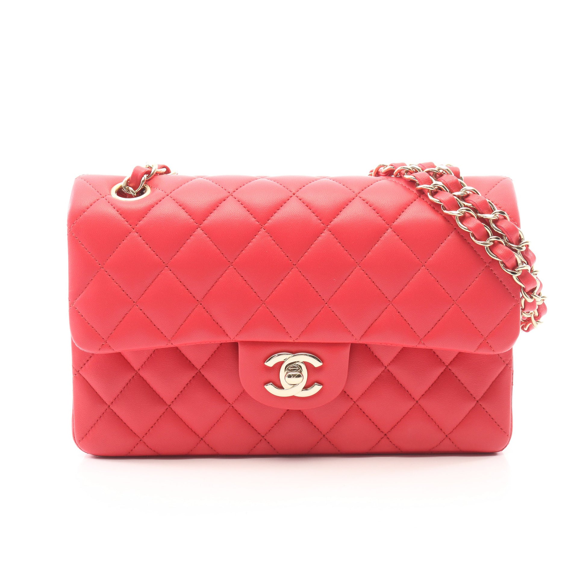 マトラッセ Wフラップ Wチェーンショルダーバッグ ラムスキン ピンク ゴールド金具 シャネル バッグ CHANEL