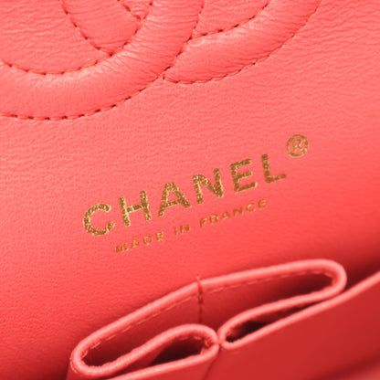 マトラッセ Wフラップ Wチェーンショルダーバッグ ラムスキン ピンク ゴールド金具 シャネル バッグ CHANEL