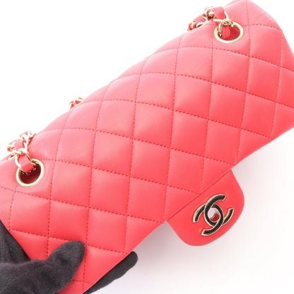 マトラッセ Wフラップ Wチェーンショルダーバッグ ラムスキン ピンク ゴールド金具 シャネル バッグ CHANEL