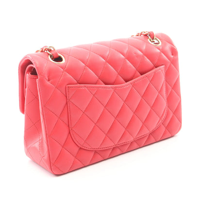 マトラッセ Wフラップ Wチェーンショルダーバッグ ラムスキン ピンク ゴールド金具 シャネル バッグ CHANEL