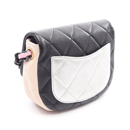 ミニマトラッセ チェーンショルダーバッグ ラムスキン ブラック ピンク ベージュ ゴールド金具 シャネル バッグ CHANEL