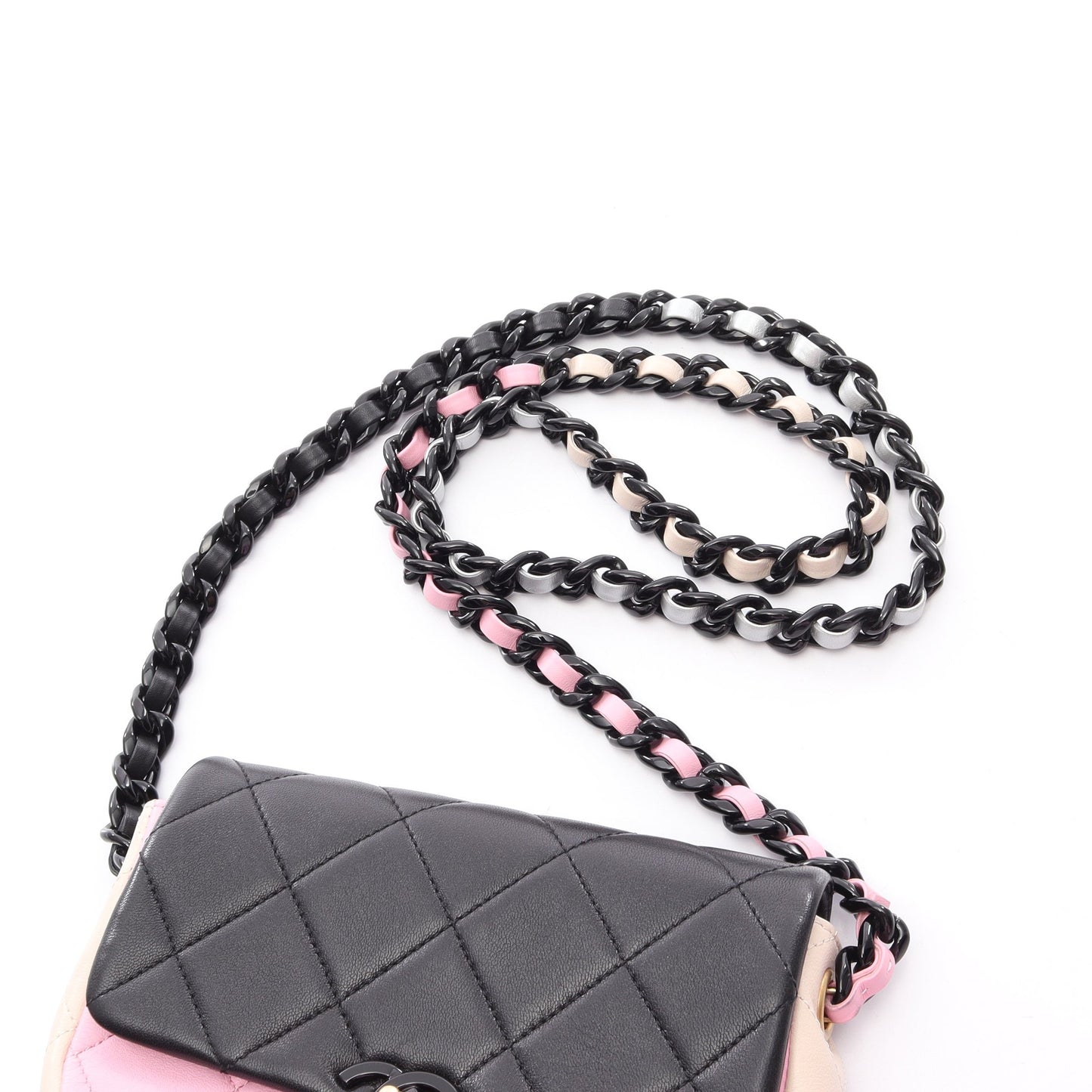 ミニマトラッセ チェーンショルダーバッグ ラムスキン ブラック ピンク ベージュ ゴールド金具 シャネル バッグ CHANEL