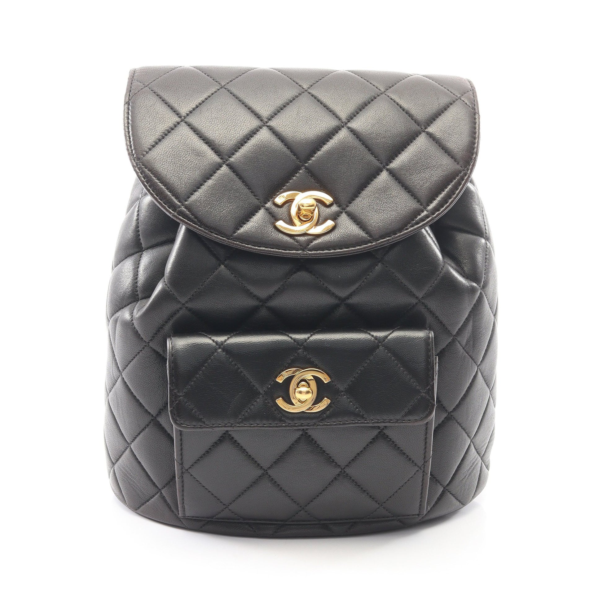 マトラッセ バックパック リュックサック ラムスキン ブラック ゴールド金具 シャネル バッグ CHANEL