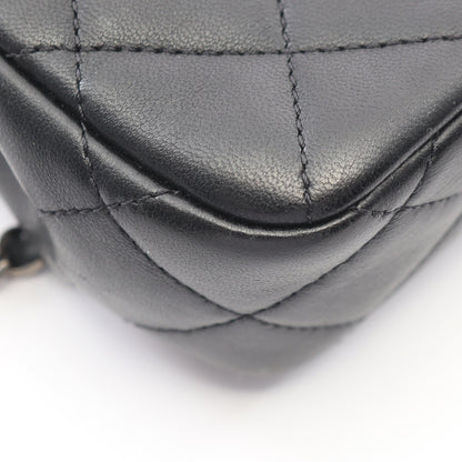 マトラッセ コンビ金具 Wチェーンショルダーバッグ ラムスキン ブラック シャネル バッグ CHANEL