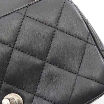 マトラッセ コンビ金具 Wチェーンショルダーバッグ ラムスキン ブラック シャネル バッグ CHANEL