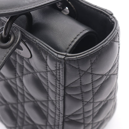 LADY DIOR レディディオール カナージュ 2WAY ハンドバッグ レザー ブラック クリスチャンディオール バッグ Christian Dior