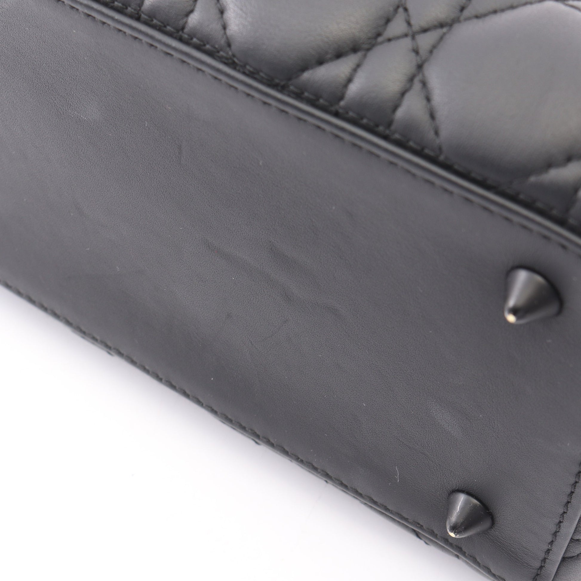LADY DIOR レディディオール カナージュ 2WAY ハンドバッグ レザー ブラック クリスチャンディオール バッグ Christian Dior