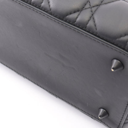 LADY DIOR レディディオール カナージュ 2WAY ハンドバッグ レザー ブラック クリスチャンディオール バッグ Christian Dior