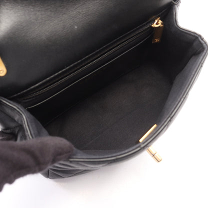 マトラッセ 2WAY チェーンショルダーバッグ ラムスキン ブラック ゴールド金具 シャネル バッグ CHANEL